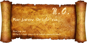 Marjanov Oriána névjegykártya